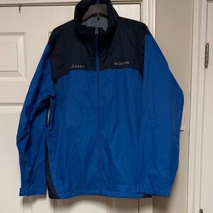 Columbia Men's Radant Blue and Navy Windbreaker Rain Jacket Size XL